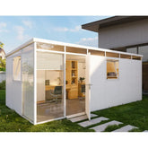 Abri de jardin modulaire isolé 6x3m blanc - plancher inclus - Everbox Ma boutique